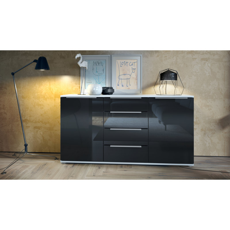 Adriannah Sideboard, High-Gloss Black