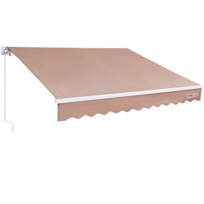 Auvent rétractable manuel 12 x 10 pi, résistant à l'eau pour le patio et la cour arrière