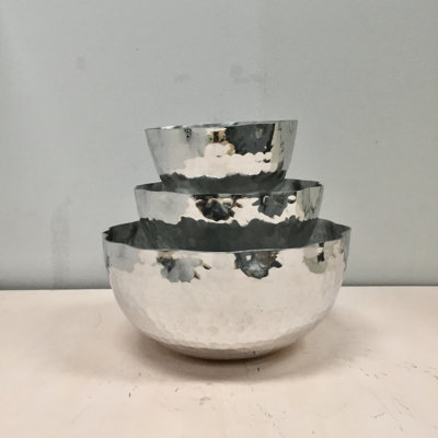 Ensemble de 3 bols martelés en aluminium Dorrace