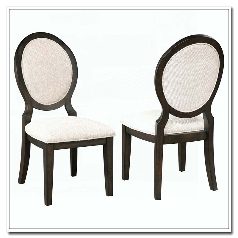 Chaise d'appoint en bois à dossier ovale