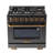 KUCHT Gemstone Professional 36 in. 5.2 cu. ft. Natural Gas Range with Sealed Burners and Convection Oven in Titanium Stainless Steel-86778319