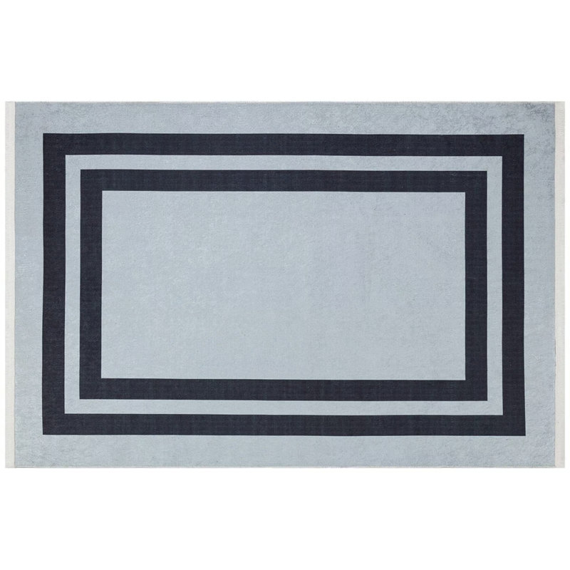 Tapis gris lavable Fideoja, Rectangle 3 pi 11 po x 5 pi 11 po