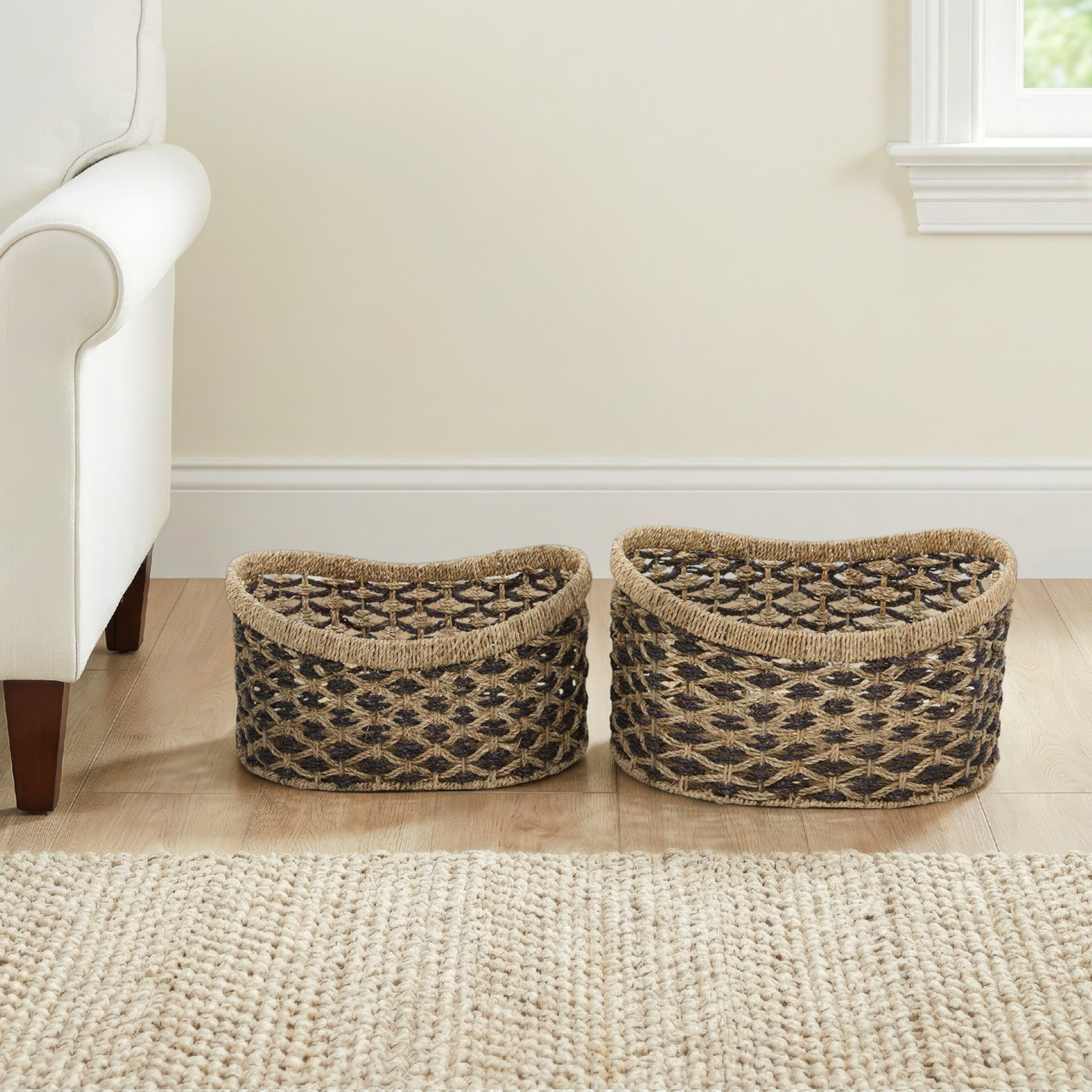 Handmade Seagrass Decorative Basket - Set of 2