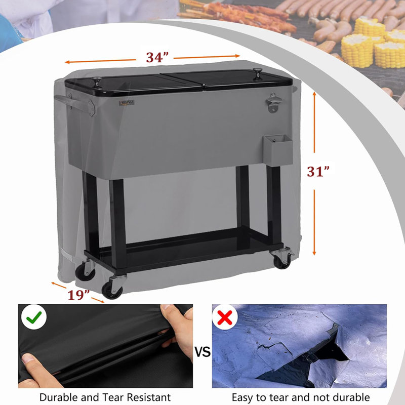 Housse de protection pour chariot de glacière Housse de protection pour chariot de bar extérieur