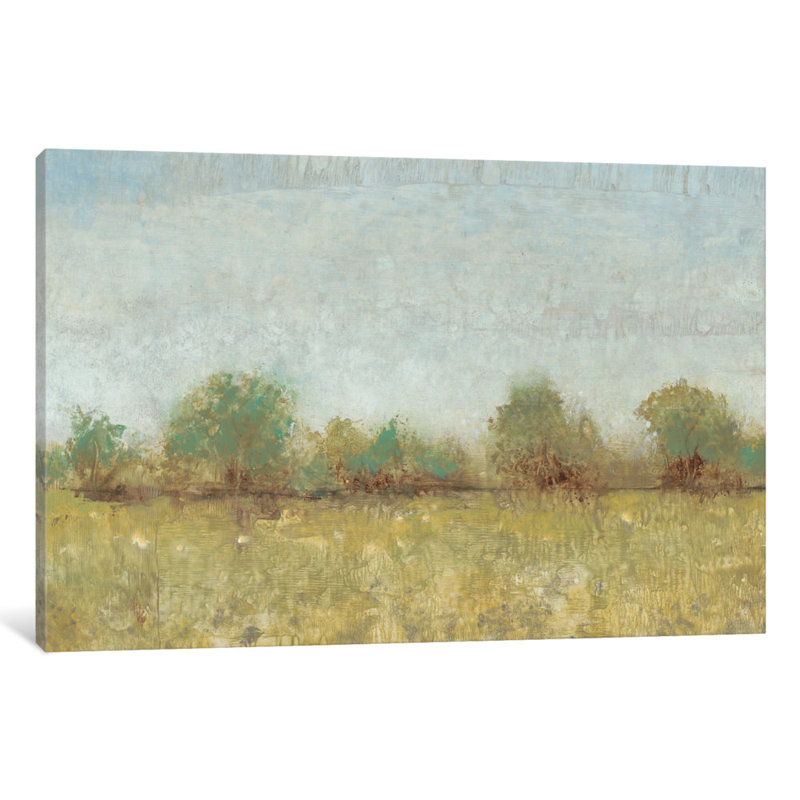 « spring field i », reproduction d’art sur toile tendue, H 32 po x l 48 po x P 1,5 po, Toile avec cadre noir, Pas de tapis