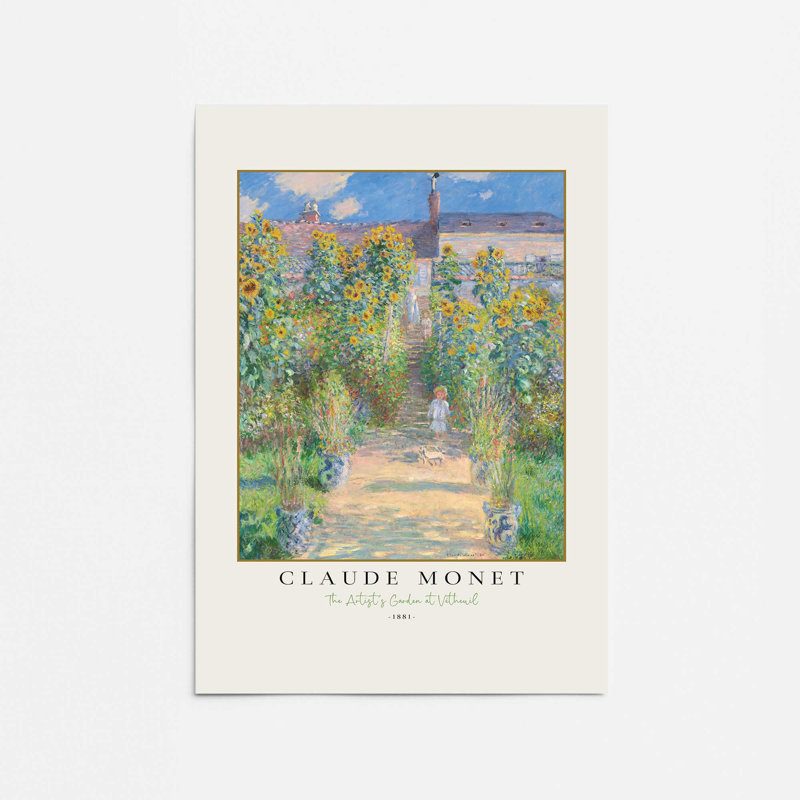 Le jardin de l'artiste par Monet v2 Ships Rolled, H 24 po x l 18 po x P 0,1 po, Impression sans cadre, Ne s’applique pas