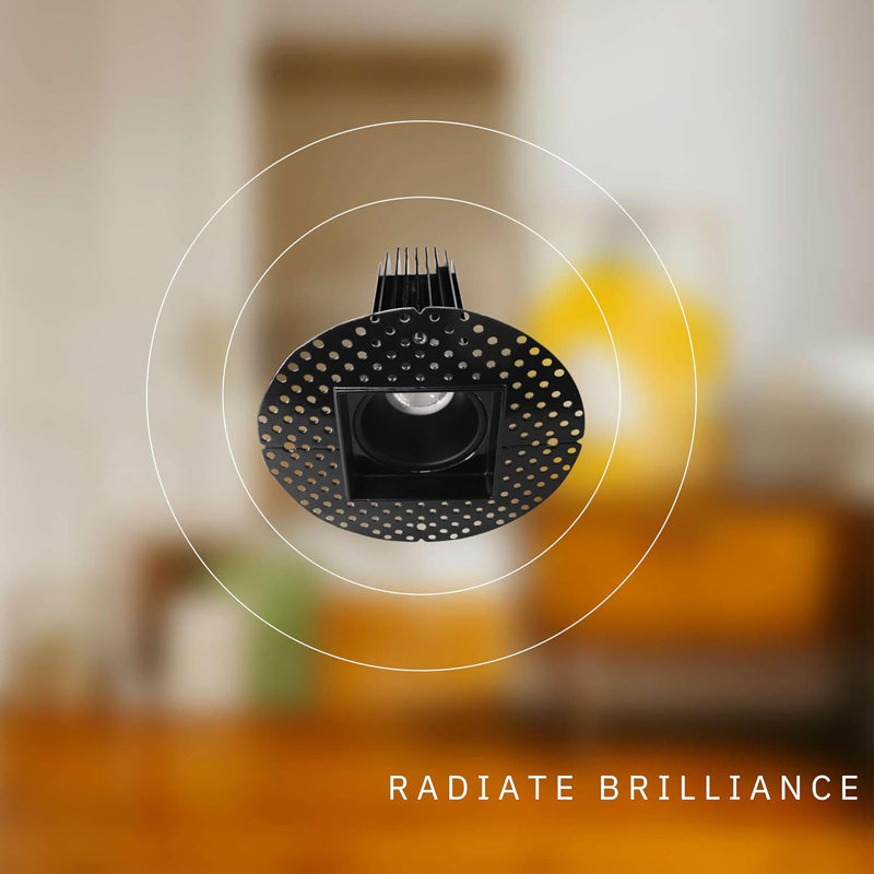 Éclairage encastré 2 "carré sans garniture 14W 1000 lumens 5CCT, Noir