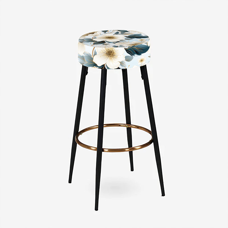 Ensemble de 2 tabourets de bar Contemporary Floral Elegance Cottage Collage II