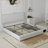 Upholstered Platform Storage Bed Frame With Galaxy Projector, 4 Dustproof Storage Drawers, Adjustable Vintage Nailhead Trim Headboard-321038625-321038626