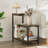 G-Shaped Corner Side Table, Rustic Brown, With Storage Shelf, Perfect For Small Spaces