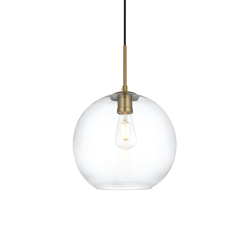 Snead 1 - Light Single Globe Pendant, Clear, 72" H x 11.8" W x 11.8" D, Gold