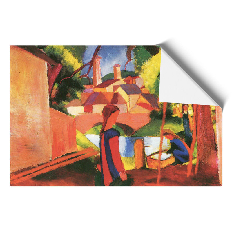 Walking To Town by August Macke - No Frame Painting, 42cm H x 59cm W x 0.1cm D