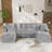 Adame Boneless Compression Sectional Oversized Sofa Couch With Pillows-1243031105-1271910981-1271910991