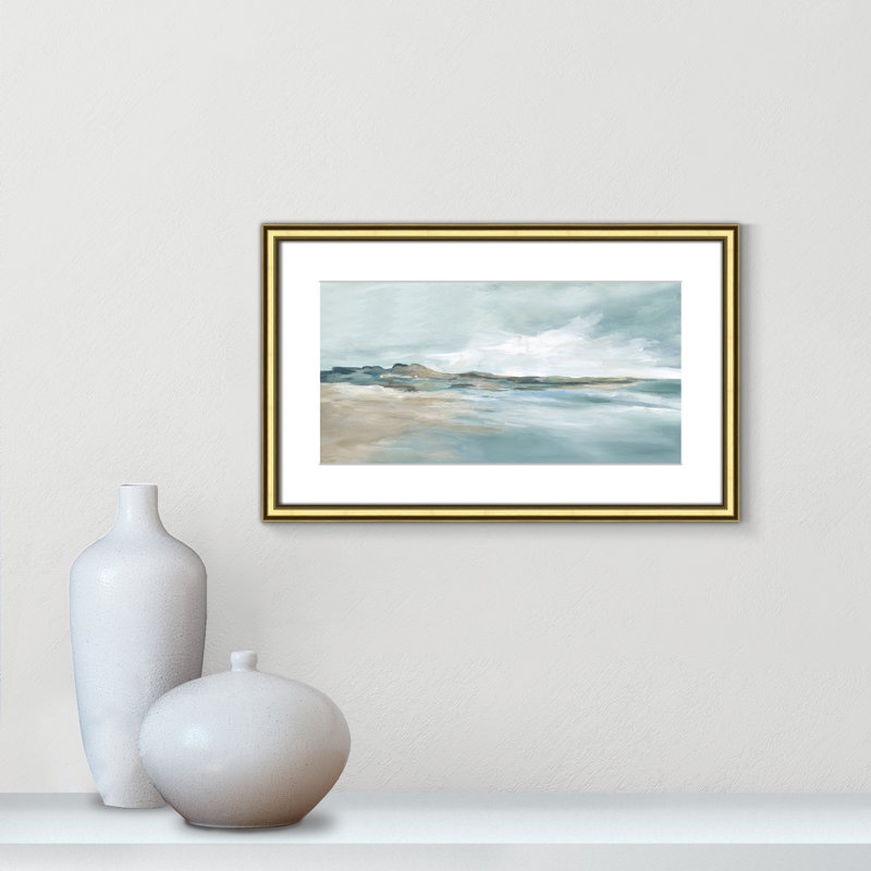 Imprimé Sandpoint par Carol Robinson, Reproduction encadrée avec passe-partout, H 14,25 po x l 22,25 po x P 0,875 po, Doré