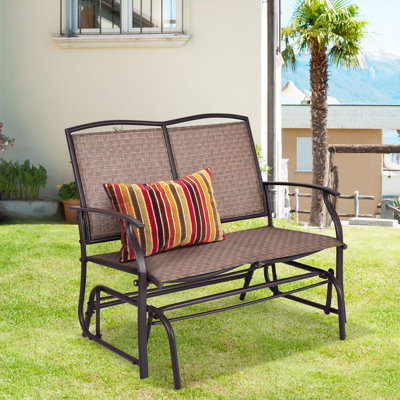Gries Outdoor Steel Patio Rocking Chair by Fleur De Lis Living