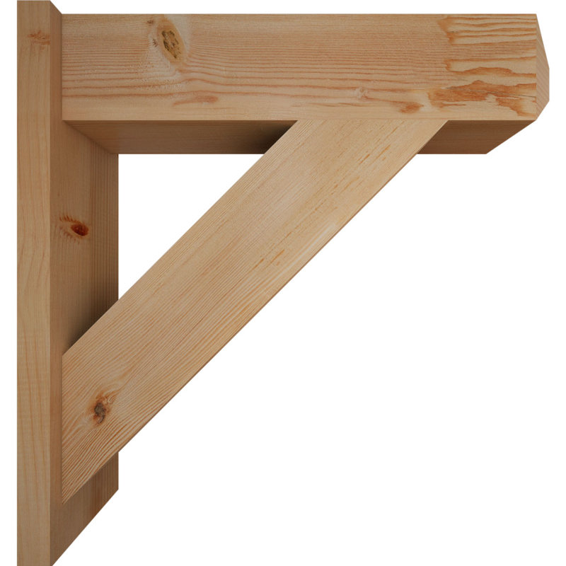 Artisan traditionnel en bois rustique, Sapin Douglas de 7 1/2 po (lisse), P 28 po x H 28 po