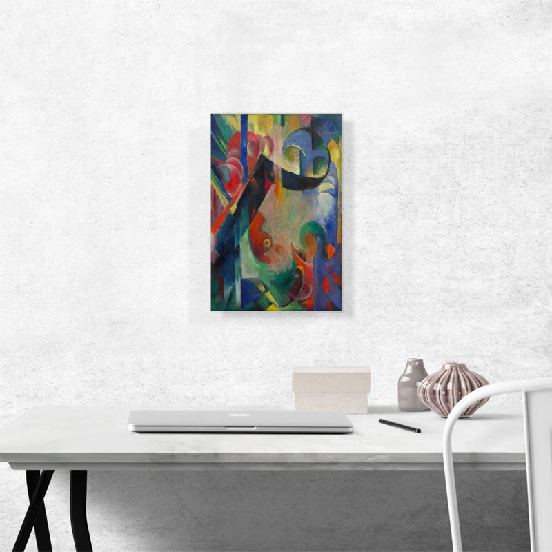 «Broken Forms» par Franz Marc, reproduction d'art sur toile tendue, H 18 po x l 12 po x 1,5 po