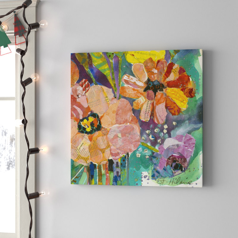 «Bold Blooms IV», peinture sur toile, H 30 po x l 30 po, Toile tendue