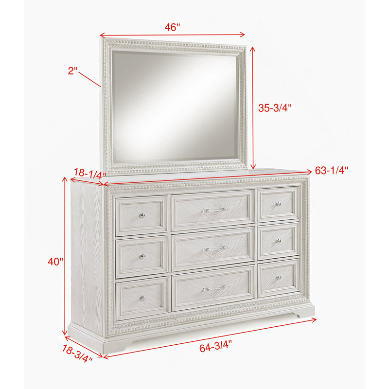 Commode en bois, commode de rangement à 6 tiroirs pour chambre à coucher