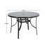 Heda Round Metal Outdoor Dining Table With Umbrella Hole , 105cm cm W 105cm cm D-1848955397-1848955398
