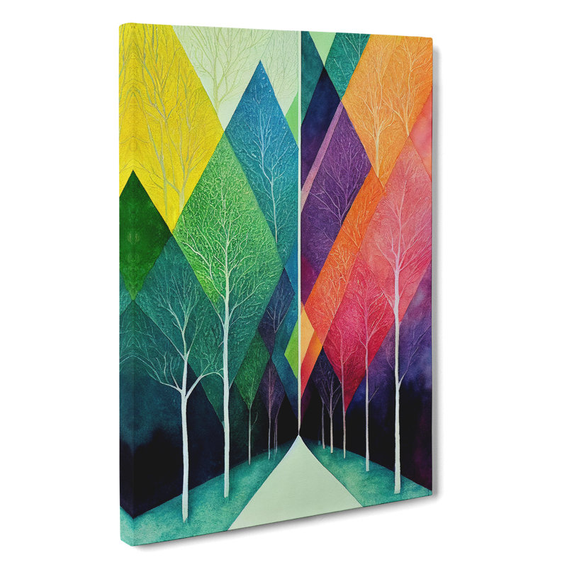 Geometric Forest Abstract - Wrapped Canvas, 76cm H x 50cm W x 3cm D
