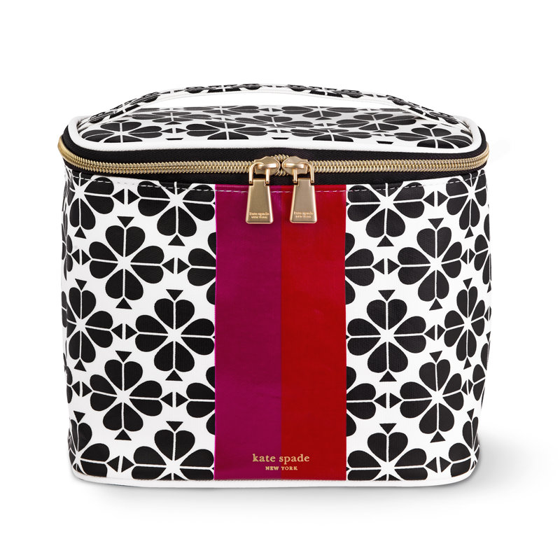 Lunch Tote, Black Spade Flower 