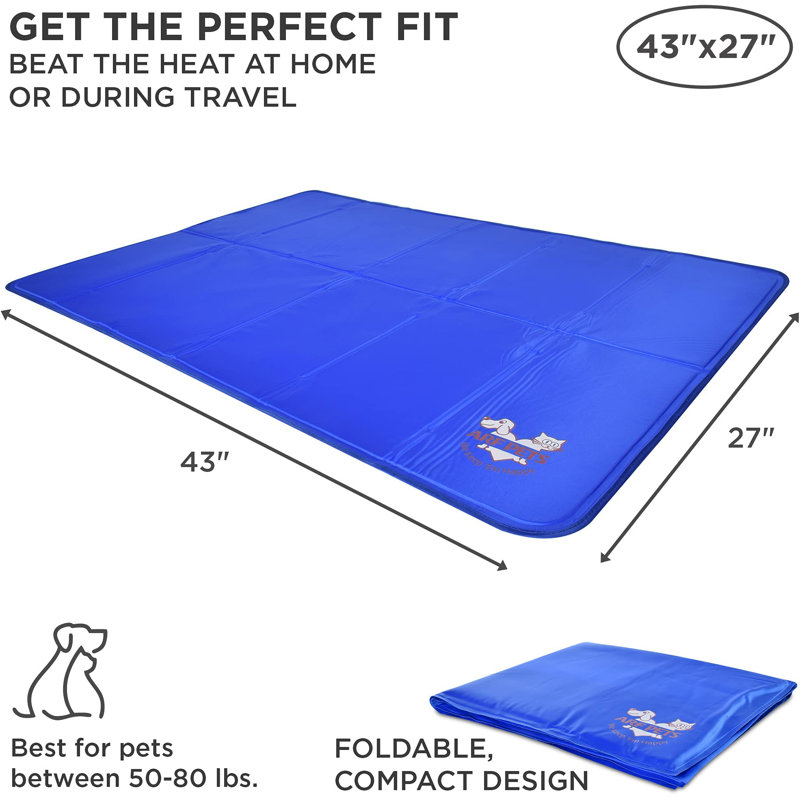Large Blue Nylon Self-Cooling Dog Mat