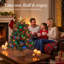 60cm / 2 ft Tabletop Pre-lit Christmas Tree, Mini Artificial Xmas Tree with Warm LED Lights (6-Hour Timer)