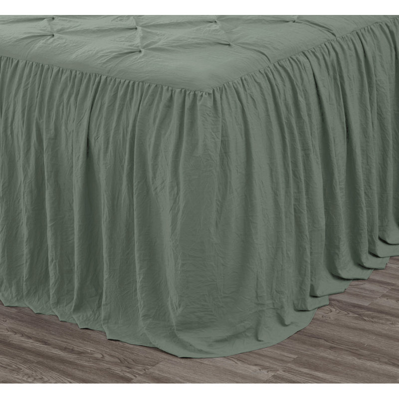 Aria French Country Chic Pinch Pleat Pintuck Ruffle Skirt Bedspread Set, Queen Bedspread + 2 Standard Shams, Blush Pink