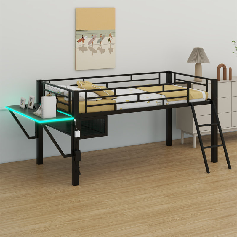 Lit mezzanine avec bureau Gaming, DEL