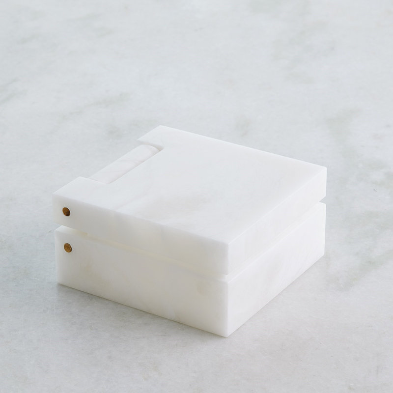 Handmade Stoneware Decorative Box, 3.5" H x 7" W x 7" D