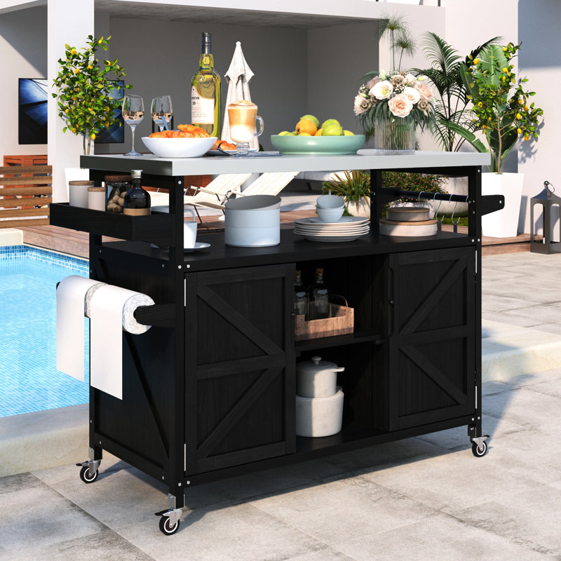 Table de gril d'extérieur classique - dessus de porte et porte magnétique, Noir