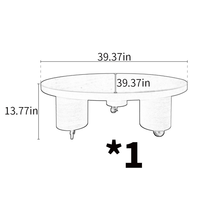 French Style Coffee Table Coffee Table, 13.77"H x 39.37"L x 39.37"W