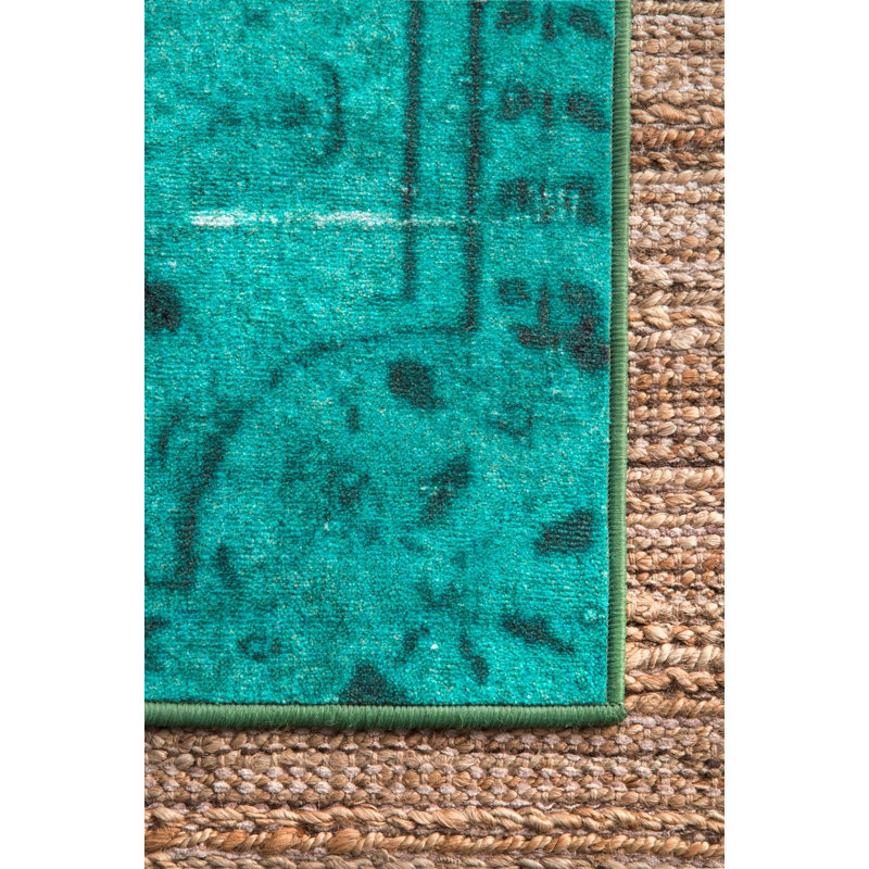 Tapis turquoise Bunn, Rectangle 5 pi 5 po x 8 pi 2 po