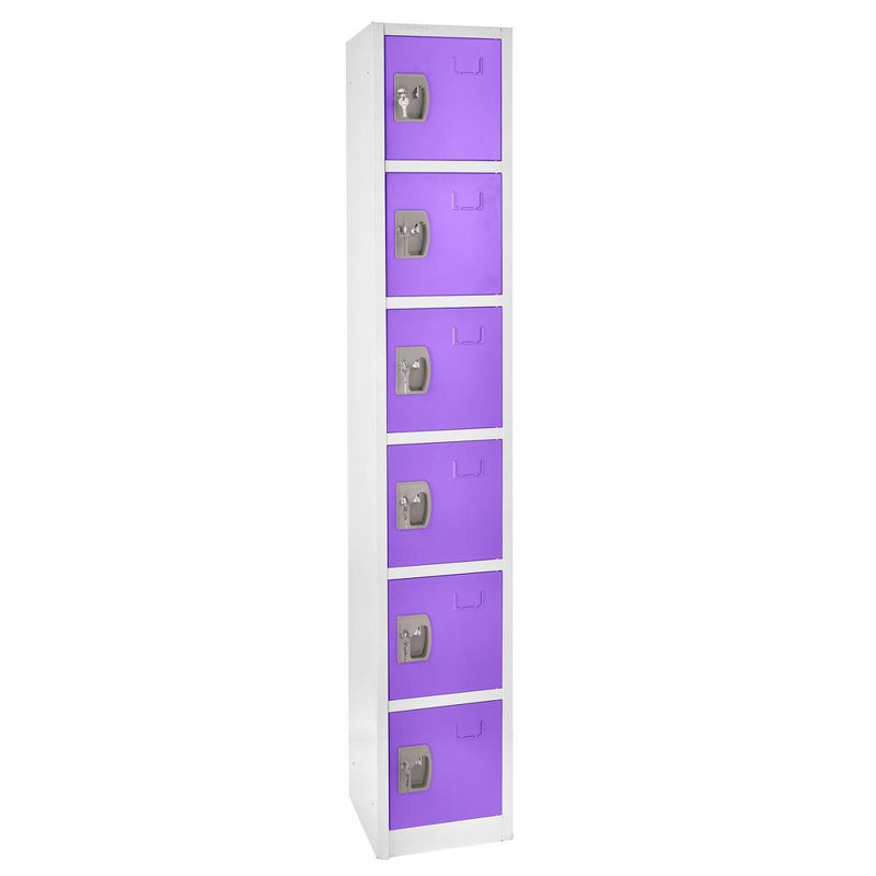12'' Wide Purple Steel 6-Tier Office Locker