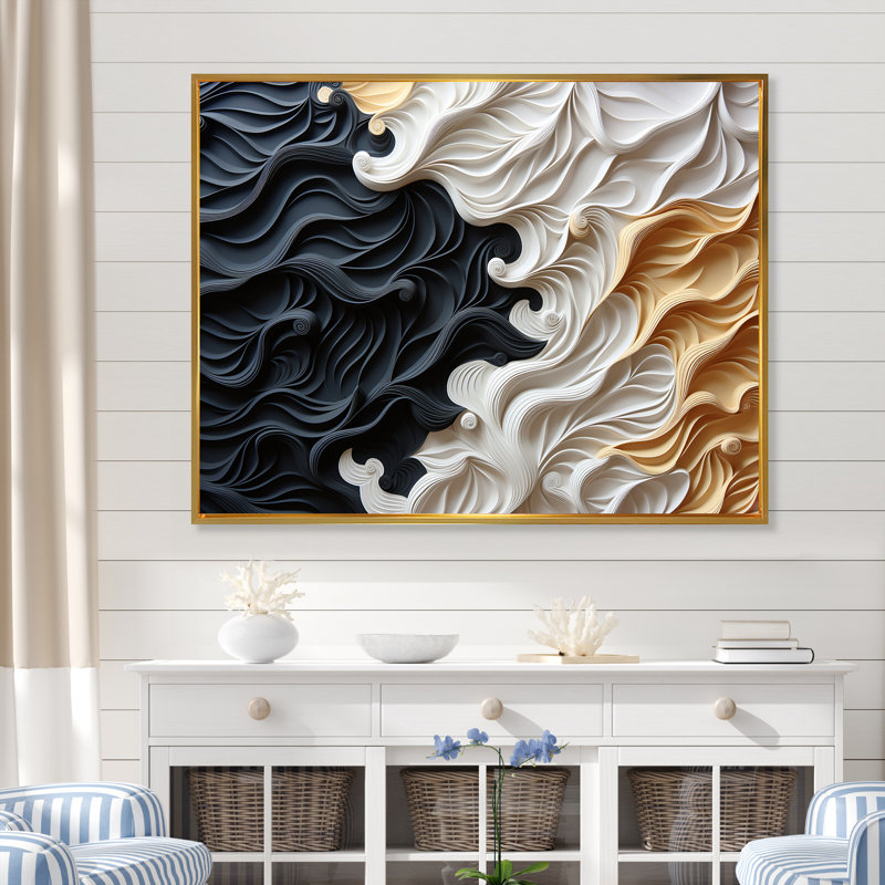Minimalisme, beauté, sérénité, impression sur toile, Cadre flottant doré, H 24 po x l 32 po x P 1 po
