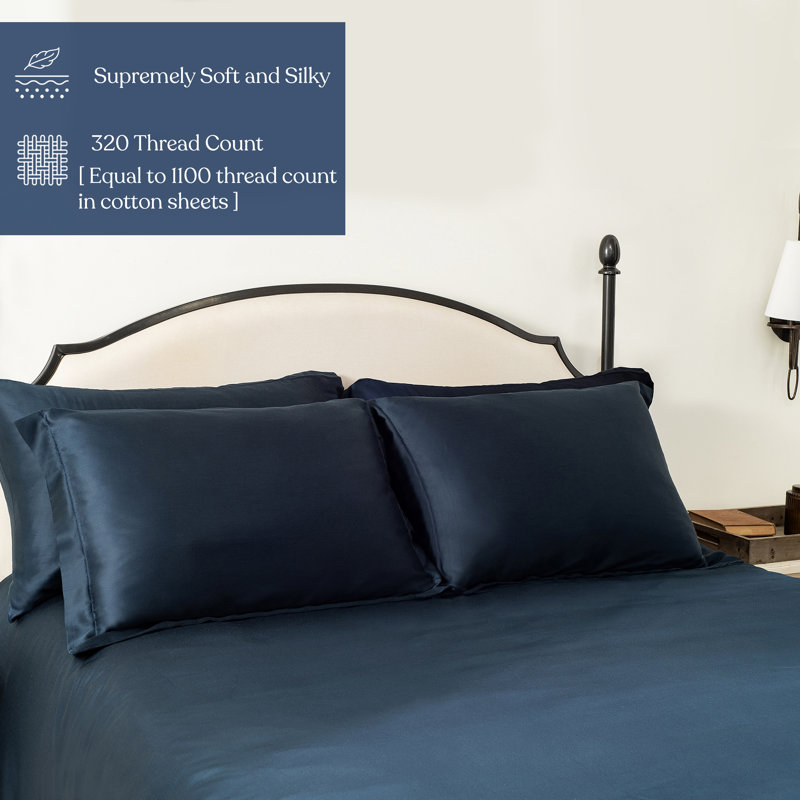 Drap-housse Delara 100% Eucalyptus Lyocell TENCEL ™, Carbone, Drap plat grand