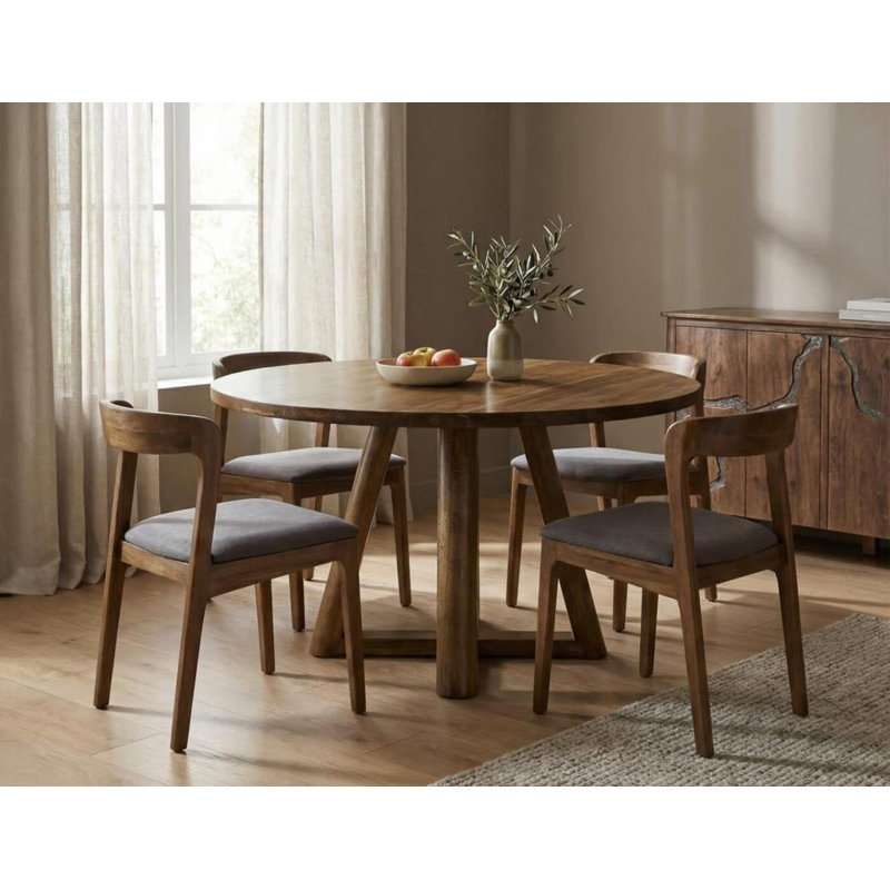 Argent, table de salle à manger ronde