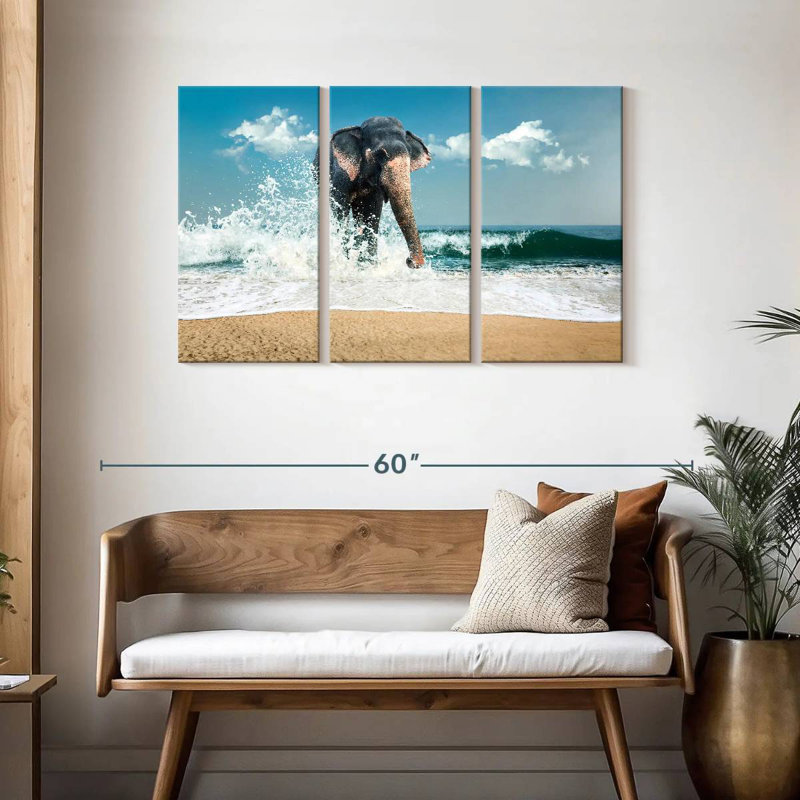Seashore Elephant, 28" H x 45" W