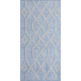 Cable Geometric Handwoven Blue Indoor / Outdoor Use Area Rug
