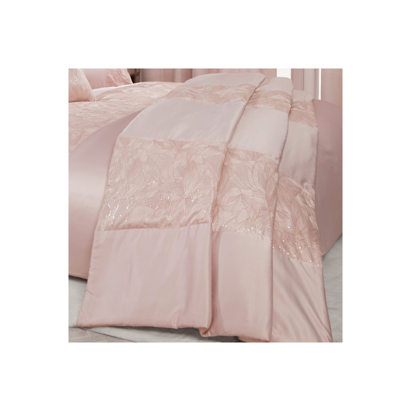 Feaster Polyester Floral Bedspread, Blush