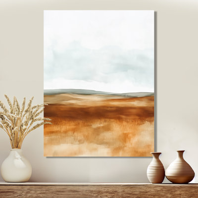 Open Prairie I - Golden Field Landscape Framed Canvas Print