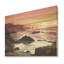 Rose et jaune, mystique, crépuscule mystique III - coucher de soleil côtier sur bois-1674251432