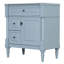 Meuble-lavabo de 30 po avec lavabo, armoire de salle de bain autoportante gris-bleu avec tiroir rabattable et tablette réglable, structure en bois d'hévéa massif, panneaux de fibres à densité moyenne et poignées en métal-629345714