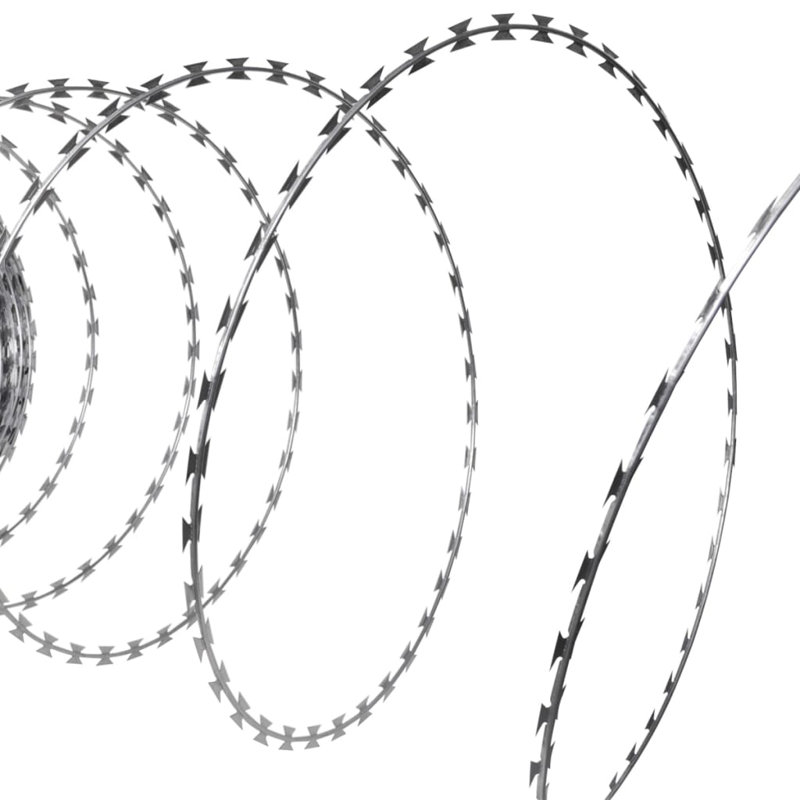 Galvanized Steel Silver Razor Wire Fence Roll Set