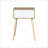 Mid-Century Modern 1-Drawer Nightstand with Rubber Wood Legs, White