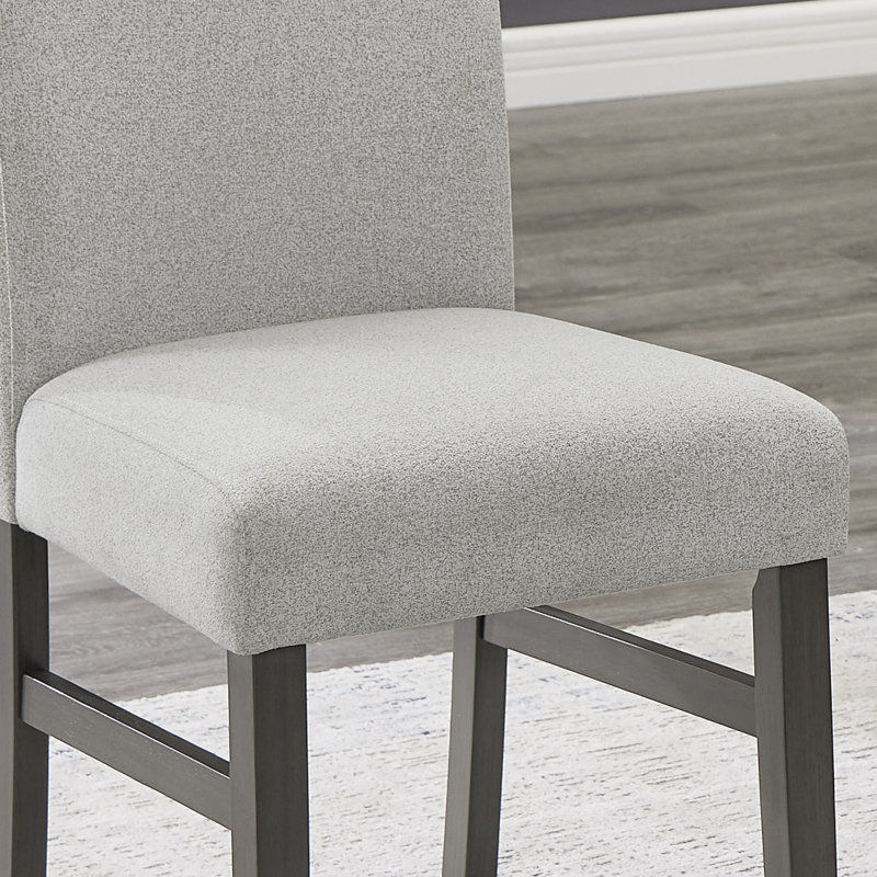 Ensemble de 2 chaises d'appoint Parsons en tissu gris clair avec pieds en bois gris Luna
