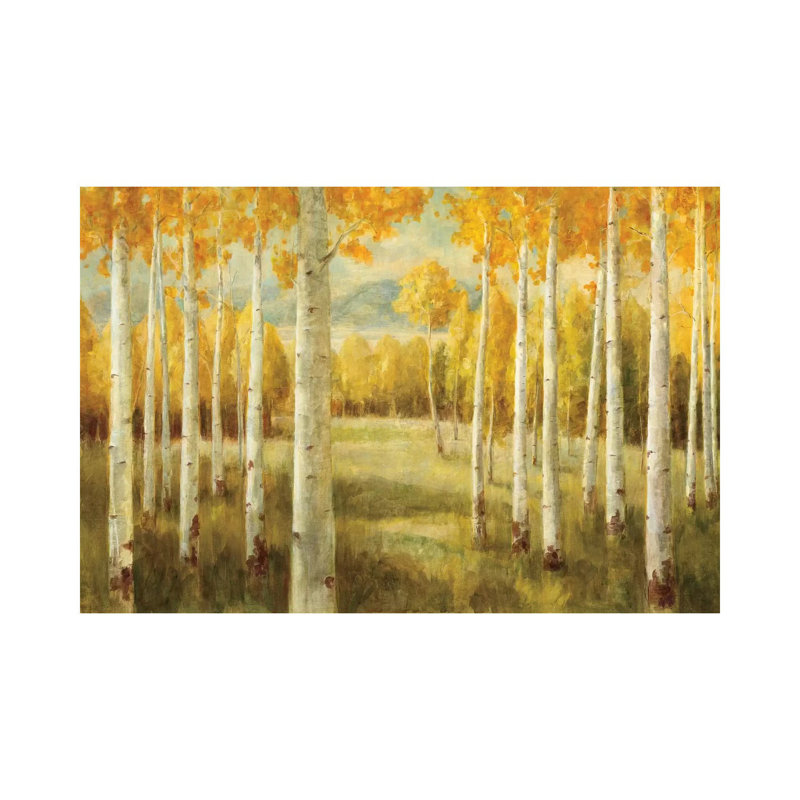Aspens par Danhui Nai - reproduction d'art, H 26 po x l 40 po x 1,5 po, Toile tendue