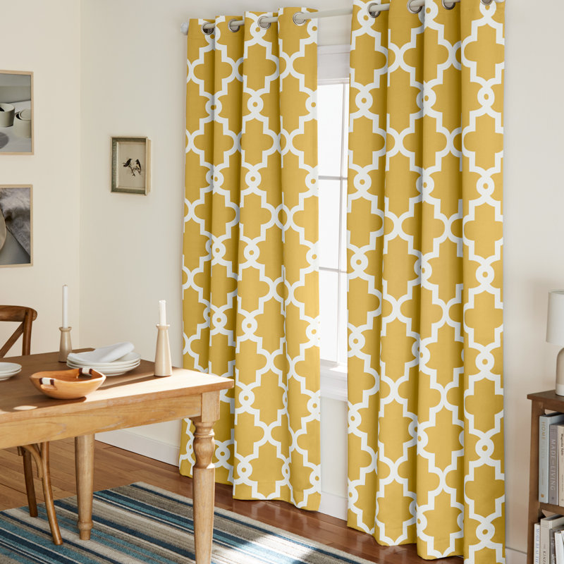 Neida Room Darkening Curtain Pair, 52" W x 84" L, Sundress Yellow