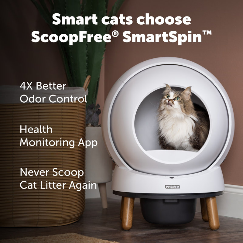 PetSafe White Plastic SmartSpin Self-Cleaning Cat Litter Box